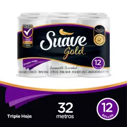 Papel Higiénico Suave Gold Triple Hoja X 12 Rollos X 34 M