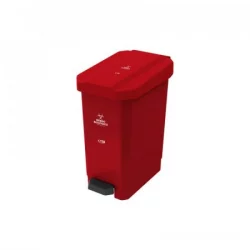Papelera Pedal Estra 4-1040670 Rojo Riesgo Bio 10 Lt