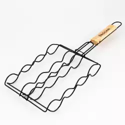 Parrilla asador vaggan salchicha mango madera