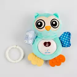 Peluche Maypa Bebe Luz Musica 15X6Cm Azul Plastico