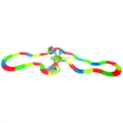 Pista Flexible 350Pzs Con Puente Y Autos Animal 430055