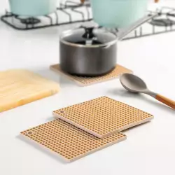 Porta Caliente Expressions Cuadrado 18X18Cm Beige Silicona D611Ka