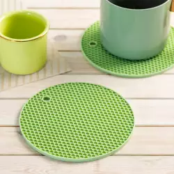 Porta Caliente Expressions Redondo 18X18Cm Verde Silicona B-D611K