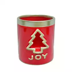 Portavela arbol navideña expressions rojo 9x11CM