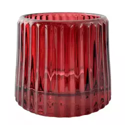 Portavela Nav Deco Rojo 8.2X8.2X6.8Cm Santini  200-5400386