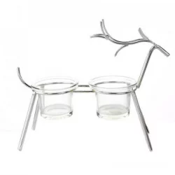 PORTAVELA X2 NAV 19X7X16.5CM SANTINI 200-660007 RENO PLATA