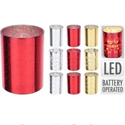 Portavelas 10cm XX8999231 cristal c/led surt