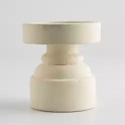 Portavelas concepts eclectic 9x10cm blanco madera 449-347495