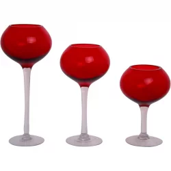 Portavelas navidad 3pz santini rojo 200-5800316