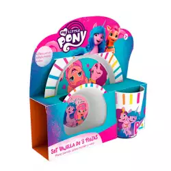 Puesto De Desayuno Ronda 3Pz My Little Pony En Melamina 10360
