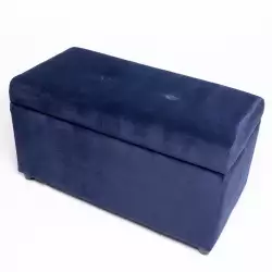 Puff Baul Tela Velvet Garden Color Azul