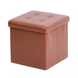 Puff Expressions 38X38X38Cm Cafe Cuero Sintetico Ge10E000