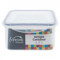 Recipiente Expressions Cuadrado Transparente 2 Lt Plastico Mb06-2