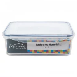 Recipiente Expressions Rectangular Transparente 2.5 Lt Mb04-1