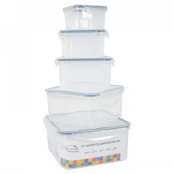 Recipientes Expressions Cuadrado 5 Ud Cm Transparente Plastico Mb0