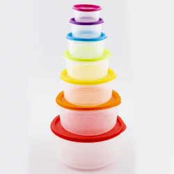 Recipientes Haixing 13350 Setx7 Con Tapa Arcoiris Plastico Redondo