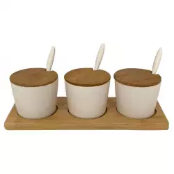 Salsera +Tapa Concepts 8X9X25Cm Cafe 10 Pz 60% Madera 40% Mel