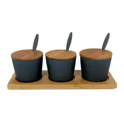 Salsera Con Tapa Concepts 8X9X26Cm Gris Madera 40% Melamina