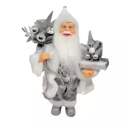 Santa de pie expressions plateado 20x30CM surtido
