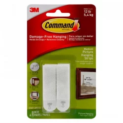 Set 4 Sujeta Cuadros Command 3M 17201-4Pk-Blanco