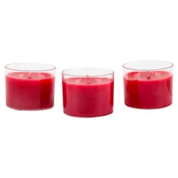 Set De 3 Velas Mini Votive Canela Iluminata-Rojo