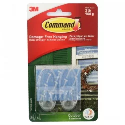 Set De 2 Ganchos Command 17091Clr-Awes-Transparente