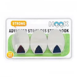 Set De 3 Ganchos Adhesivos Jk-006-Plateado