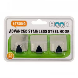 Set De 3 Ganchos Hook Adhesivo Jk-008-Plateado