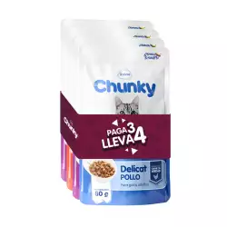 Set de 4 Sobres Alimento Húmedo para Gato Chunky 80gr