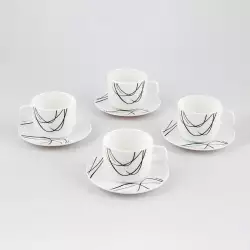 Set De Cafe Expressions 8Pz Lineas Negras En Vitroceramica Kfb250P