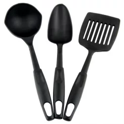 Set De Utensilios Cocina X 3 Piezas Bc Negro