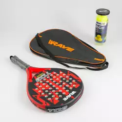 Set Paddel Rave Rojo Negro 1 Pz Fibra Vidrio 2