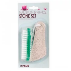 Set Piedra Pómez Y Cepillo Para Uñas