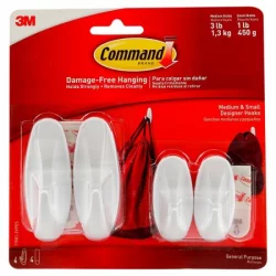 Set X 4 Ganchos Command 17081-2Vpes-Blanco