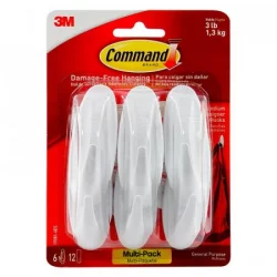 Set X 6 Ganchos Command 17081-6Es-Blanco