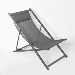 Silla Exterior Ubl Playera Plegable 61X81X100Cm Gris Acero Of00