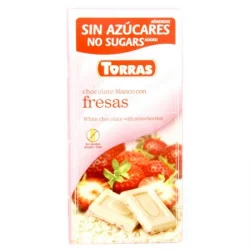 Tableta D/Chocolate Blanco C/Fresas 75 Gr