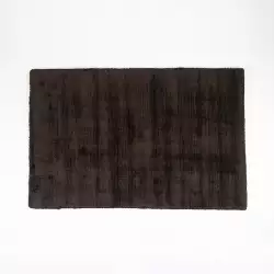 Tapete Expressions Pie De Cama Viscosa 85X55Cm Negro