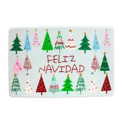 Tapete Miro Christmas Feliz Navidad  60X40Cm Rojo Blanco  Pvc