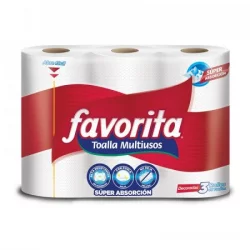 Toalla Cocina Favorita 60412C17 45 Hojas 3 Rollos