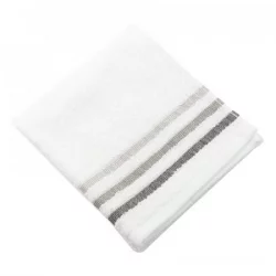 Toalla Manos Francis Cannon 380Gr - Blanco Y Gris