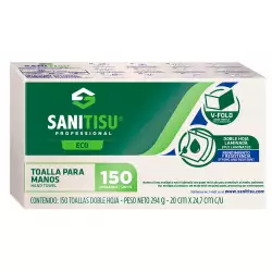 Toalla manos sanitisu v-fold natural 150 und 530222509