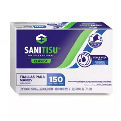Toalla Manos Toa Sanitisu Z-Fold Blanco 150 Hojas