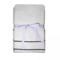 Toallas Sarah Setx2 Cuerpo y Mano Blanco/Azul