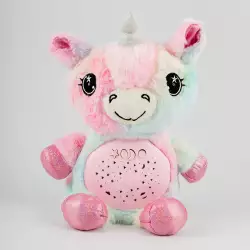 Unicornio Maypa Proyector Luz Y Soni 25X13Cm Rosado Plastico