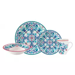 Vajilla Corona Antonella 4 puestos 16 piezas