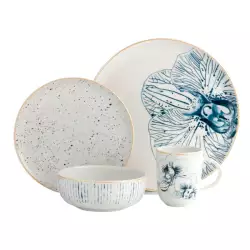 Vajilla Corona Cattleya 4 puestos 16 piezas