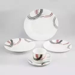 Vajilla Expressions 20Pz Semi-Circulos En Vitrocerámica