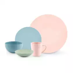 Vajilla Expressions 4 Puestos 20 Piezas Relieve De Rombo