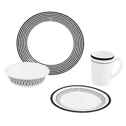 Vajilla Expressions Navy 4 Puestos 16 Piezas